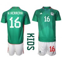 Mexico Hector Herrera #16 Fotballklær Hjemmedraktsett Barn VM 2022 Kortermet (+ korte bukser)